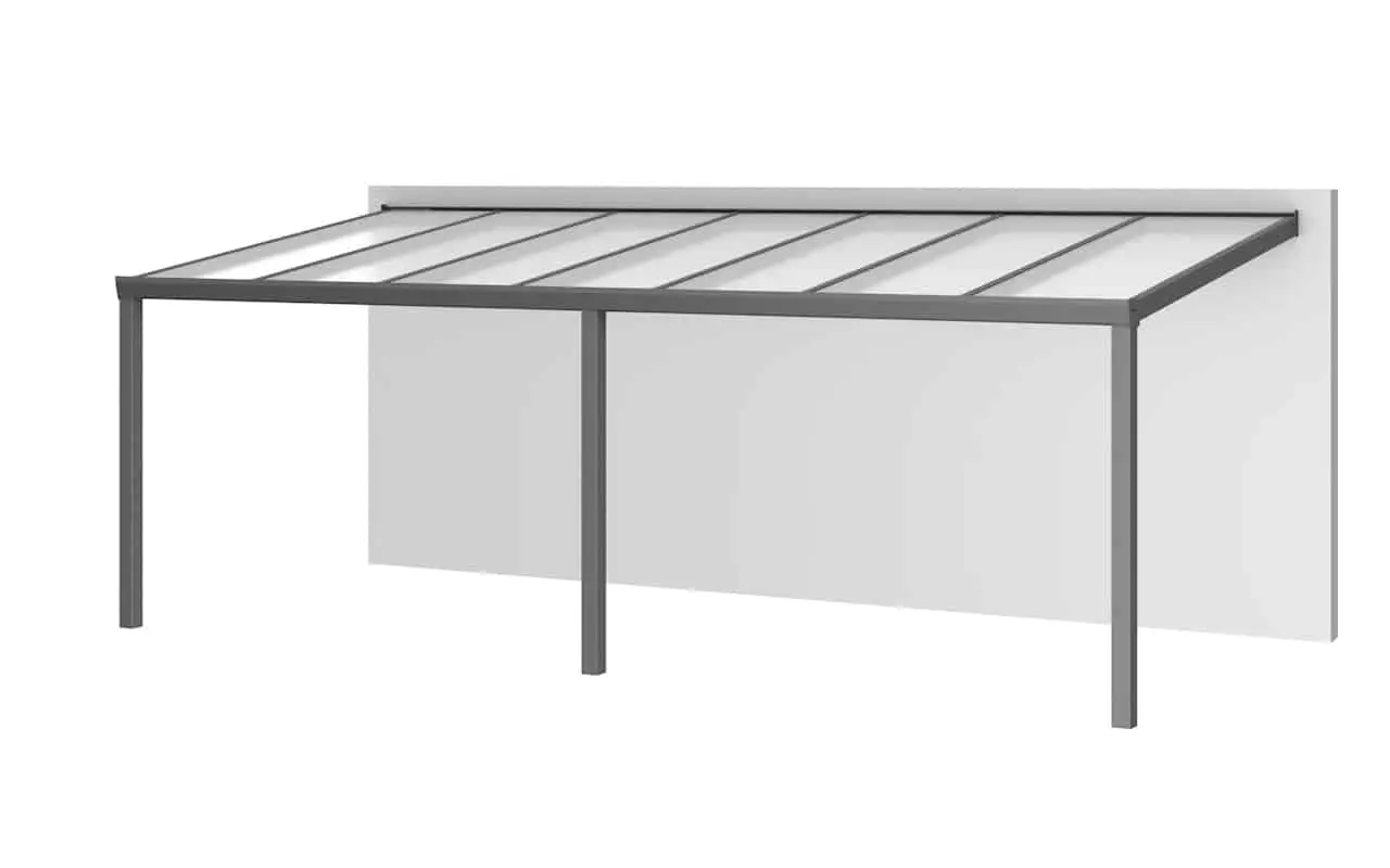 Velvetline aluminium - muuraanbouw met polycarbonaat dak
